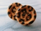 Preview: Leopard Holzknopf Ohrstecker Leo Print Gepard